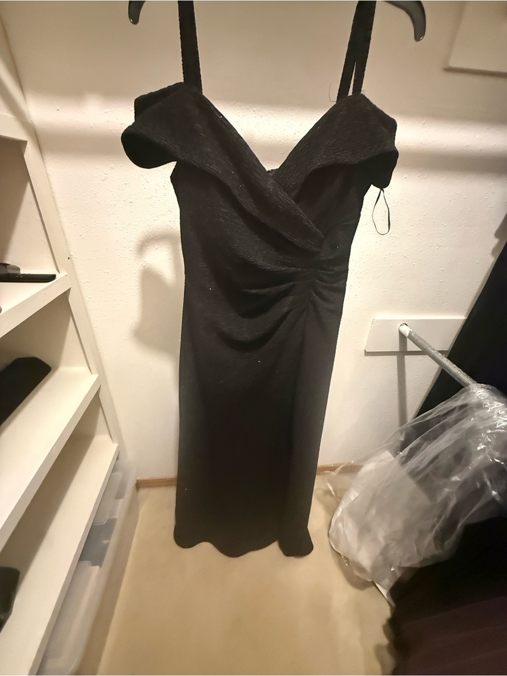 Night Way Collections Black One-Shoulder Evening Gown